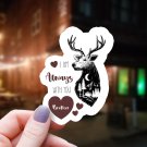 Deer Buck Antlers & Hearts I Am Always with You Brother Sticker