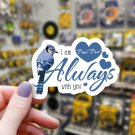 Blue Jay & Hearts I Am Always with You Paw-Paw Sticker