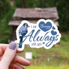 Blue Jay & Hearts I Am Always with You Bumpy Sticker