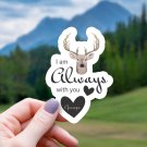 Deer Buck Antlers & Hearts I Am Always with You Grampa Sticker