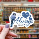 Blue Jay & Hearts I Am Always with You Grandfather Vinyl Sticker