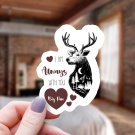 Deer Buck Antlers & Hearts I Am Always with You Big Paw Vinyl Sticker