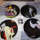 Disney Villains Set of 4 Appetizer Plates Maleficent Ursula Evil Queen Cruella