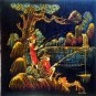 Two Men Fishing - Javanese Batik Wall Art - Home Decor / Wall Hanging - Beautiful Home