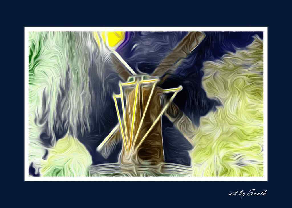 Dutch Windmill #1 Printable Abstract Art Digital Download