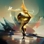 Golden Dancer Printable Abstract Art Digital Download