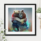 Bear Hug Printable Abstract Art Digital Download