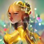 Beautiful Princess of Gold #2 Printable Abstract Art Digital Download