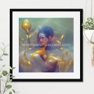 Bathed in Gold #5 Printable Square Abstract Art Digital Download
