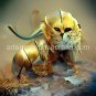 Golden Alien Cat Printable Square Abstract Art Digital Download