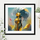 Golden Beauty Printable Square Abstract Art Digital Download