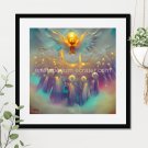 Golden Choir of Angels #31 Printable Square Abstract Art Digital Download