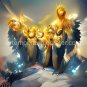 Golden Choir of Angels #12 Printable Square Abstract Art Digital Download