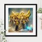 Golden Choir of Angels #24 Printable Square Abstract Art Digital Download