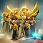 Golden Choir of Angels #24 Printable Square Abstract Art Digital Download