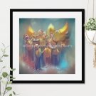 Golden Choir of Angels #25 Printable Square Abstract Art Digital Download