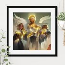 Golden Choir of Angels #38 Printable Square Abstract Art Digital Download