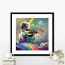 To Serenade a Rainbow Printable Square Abstract Art Digital Download