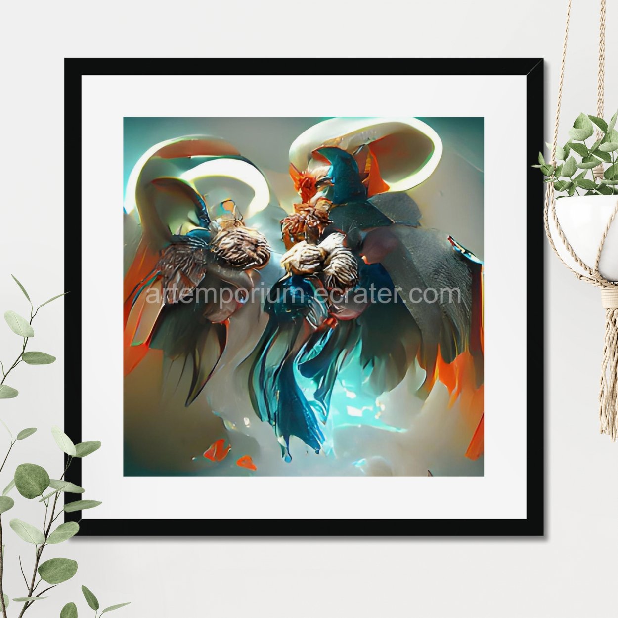 Angels Printable Square Abstract Art Digital Download