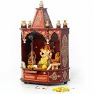 Indian Handcrafted Swan Desige Mandir Wooden Temple Hindu Worship Art