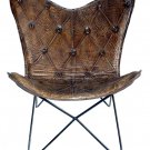 Monster Style Butterfly Chair Iron Stand and Leather Cover Indoor Outdoor Chair