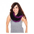 HOT TOPIC Black And Purple Infinity Knit Cowl Figure 8 Tube Scarf