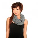 HOT TOPIC Grey Infinity Knit Cowl Figure 8 Tube Scarf