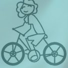 Female Bicycle Bike Rider Stick Family Decal