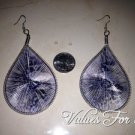 Threaded Dream Catcher Earrings - Blue, Black, White - New in Package