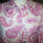 SARA STUDIO Womans Petite M Paisley Blouse / Blazer - White / Pink / Lavender