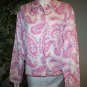 SARA STUDIO Womans Petite M Paisley Blouse / Blazer - White / Pink / Lavender