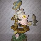 Westland Cat Rockin Kitty With Spring Cat on Rocking Horse with Teddy Bear #4086