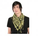 HOT TOPIC Yellow And Black Houndstooth Fringed Scarf