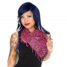 HOT TOPIC Pink Black And Silver Leopard 36 X 36 Fringed Scarf