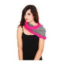 HOT TOPIC Grey And Pink Infinity Knit Cowl Figure 8 Tube Scarf