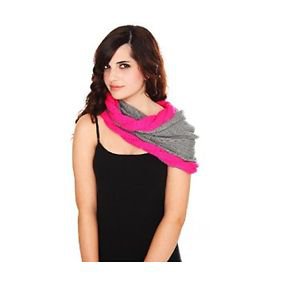HOT TOPIC Grey And Pink Infinity Knit Cowl Figure 8 Tube Scarf