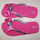 CAPELLI New York sz 3-4 Heart & Bow Girl Fashion Flip Flop Thong Shoes