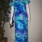 STOCK OPTIONS Ladies Blue V Neck Medium Polyester Long Summer Dress