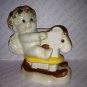 Dreamsicles Range Rider Salt & Pepper Shaker Set Cherub on Rocking Horse w/Box