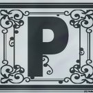 Monogram Floral Family Vinyl with Last Name Custom Wall Vinyl Decal - Letter P