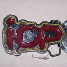 Hot Topic Insane Clown Posse ICP Red Logo Silver Metal Belt Buckle