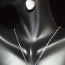 Light Pink & White Lampwork Glass Necklace and Earring Set - New in Box