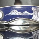 Franklin Mint Collector Knife - Snow Leopard with Mountains Collector Knife