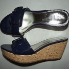 RAMPAGE Talia Womens sz 7.5 Navy Wedge Sandal Shoes