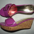 RAMPAGE Talia Womens sz 7.5 Fuchsia Wedge Sandal Shoes