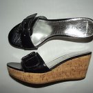 RAMPAGE Talia Womens sz 7.5 Black Wedge Sandal Shoes