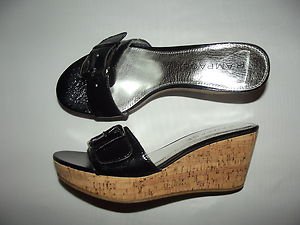 RAMPAGE Talia Womens sz 7.5 Black Wedge Sandal Shoes