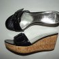 RAMPAGE Talia Womens sz 7.5 Black Wedge Sandal Shoes