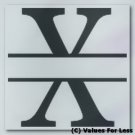 Monogram Basic Family Vinyl with Last Name Custom Wall Vinyl Decal - Letter X
