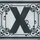 Monogram Floral Family Vinyl with Last Name Custom Wall Vinyl Decal - Letter X